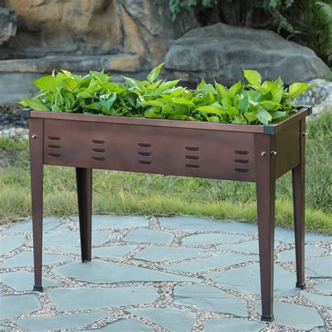 metal rectangular raised garden planter